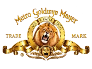 Golden MGM Studio Emblem on Transparent Background
